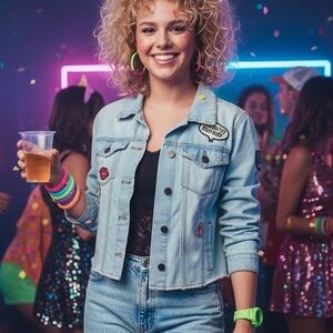 VTG Cropped Denim Jacket with Frayed Hem